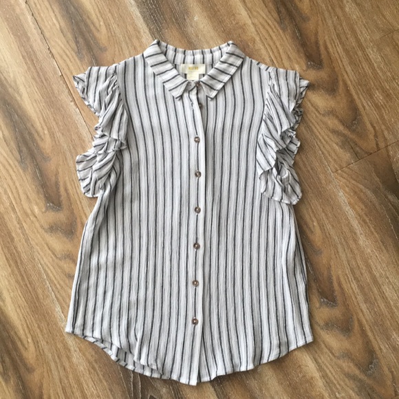 Maeve Anthropologie Fairhope Stripe Button Top - Picture 1 of 6